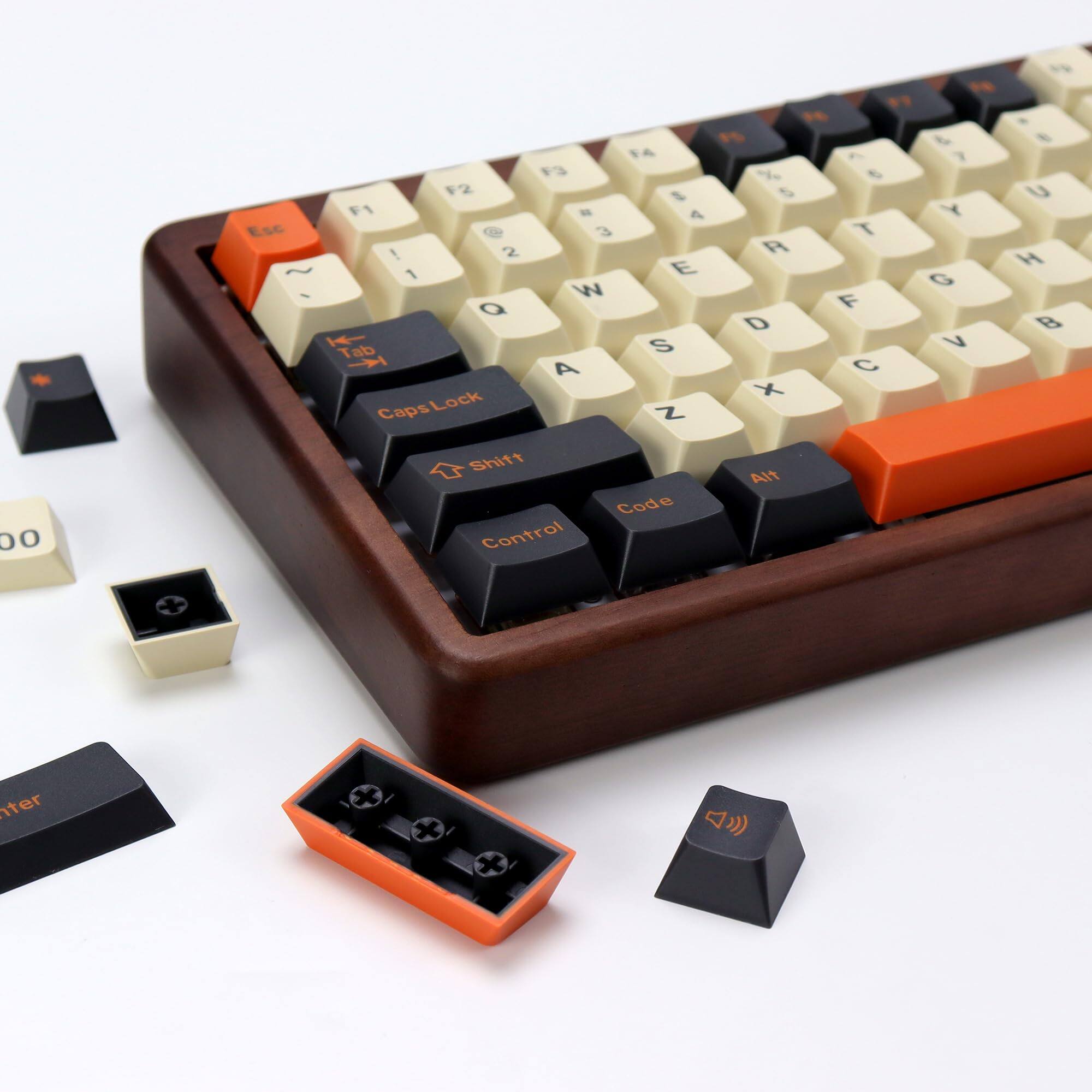 Cedar Assembly Pbt Double Shot Orange Keycap Set Retro Custom Key Cap ...
