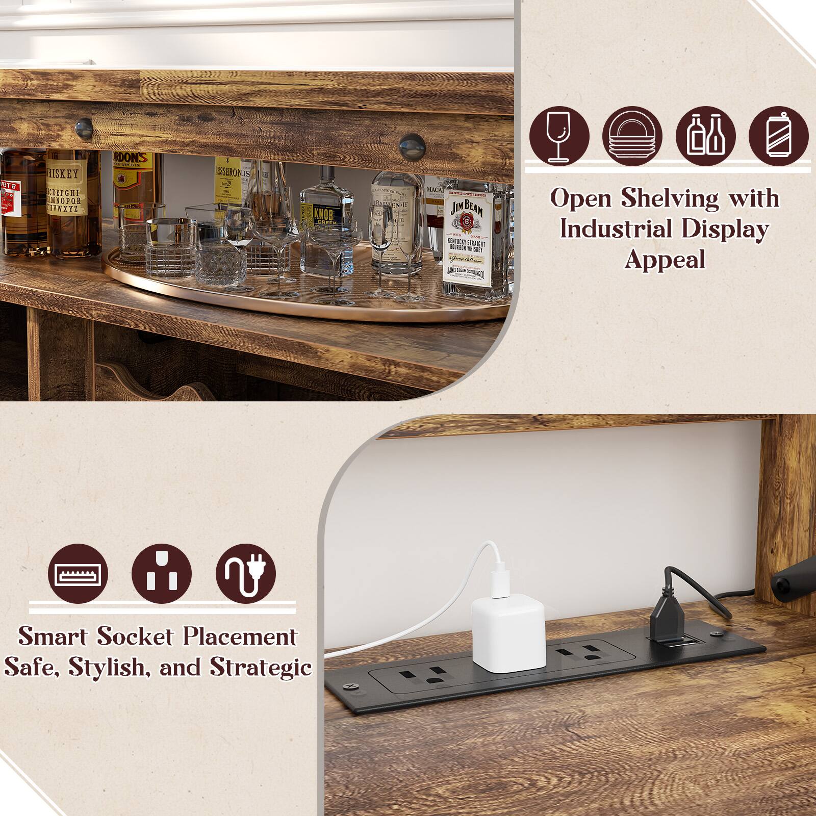 Open Shelving with Industrial Display Appeal

Smart Socket Placement Safe, Stylish, and Strategic