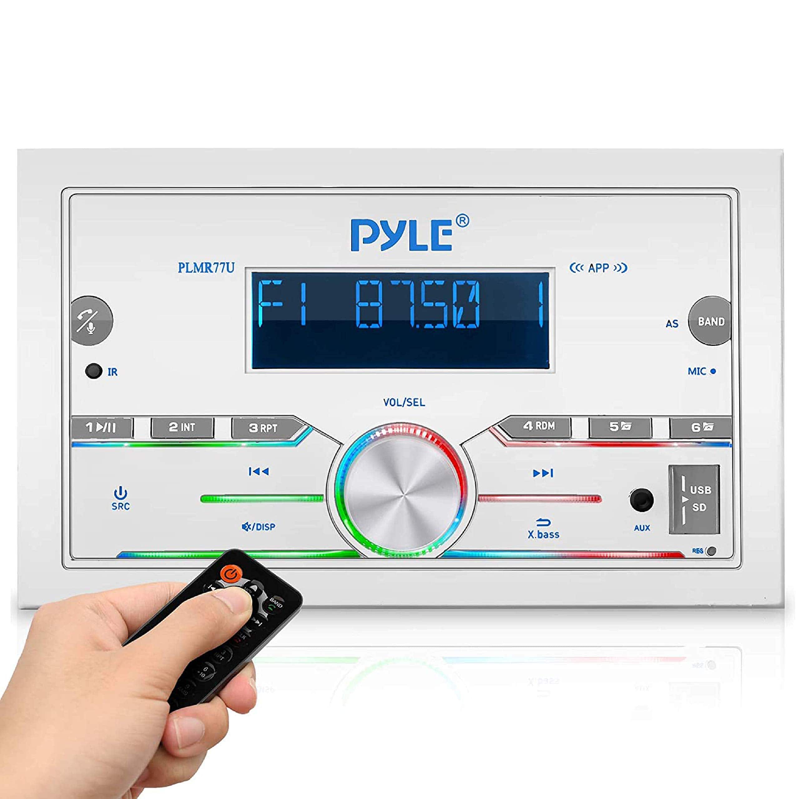 PYLE - Marine Stereo, Bluetooth, USB/SD, 300W - Black
