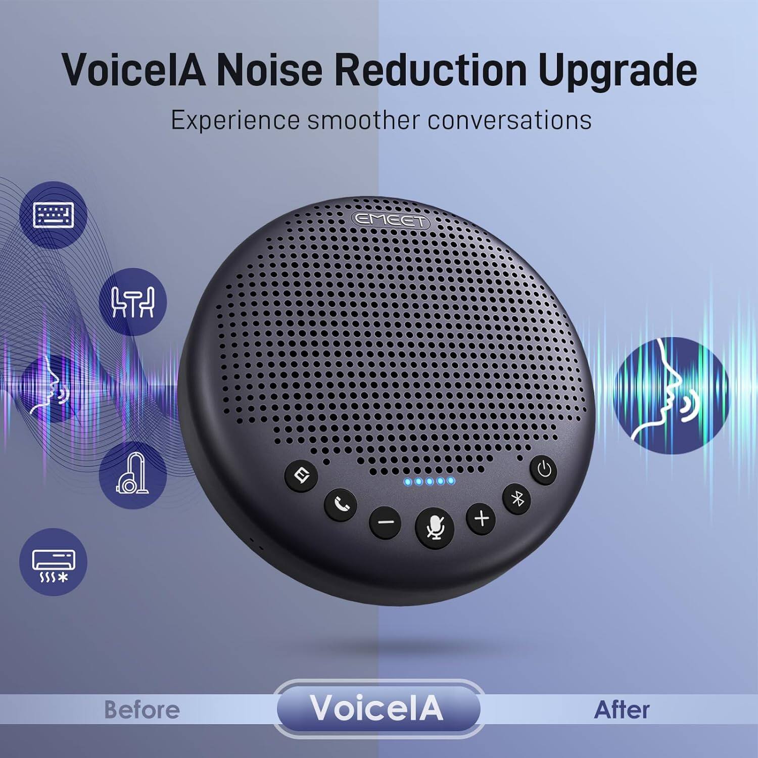 VoicelA Noise Reduction Upgrade  
Experience smoother conversations  

Before VoicelA After