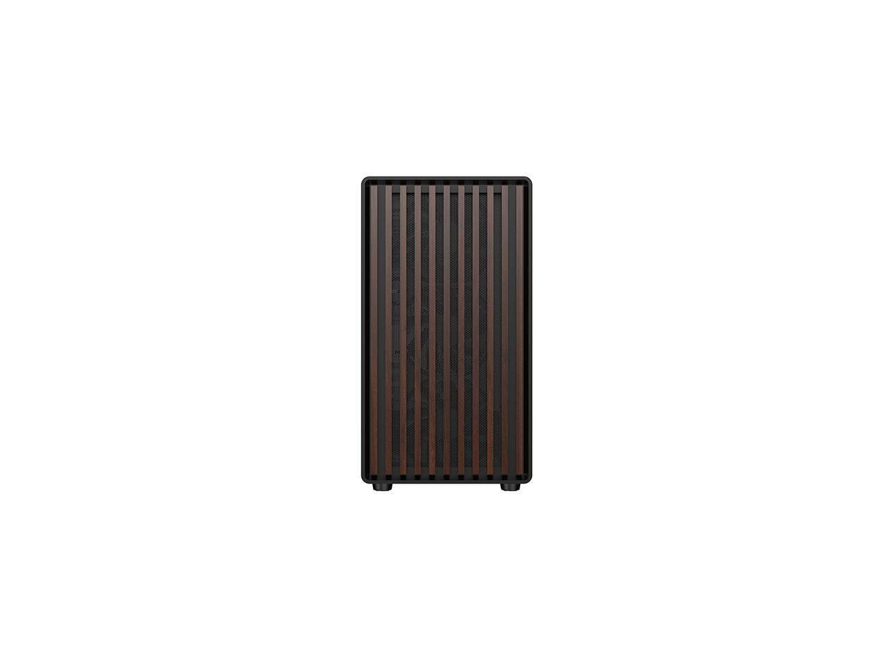 Alt View 9. DIYPC - DIYPC DIY-mATX06-Wood Black USB3.0/Type C Micro ATX Mid Tower Case w/ Tempered Glass & Walnut Front Panel, 4 PWM Fans - Black.