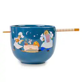 Silver Buffalo - Disney Lady And The Tramp Serenade 20-Ounce Ceramic Ramen Bowl and Chopstick Set - Blue