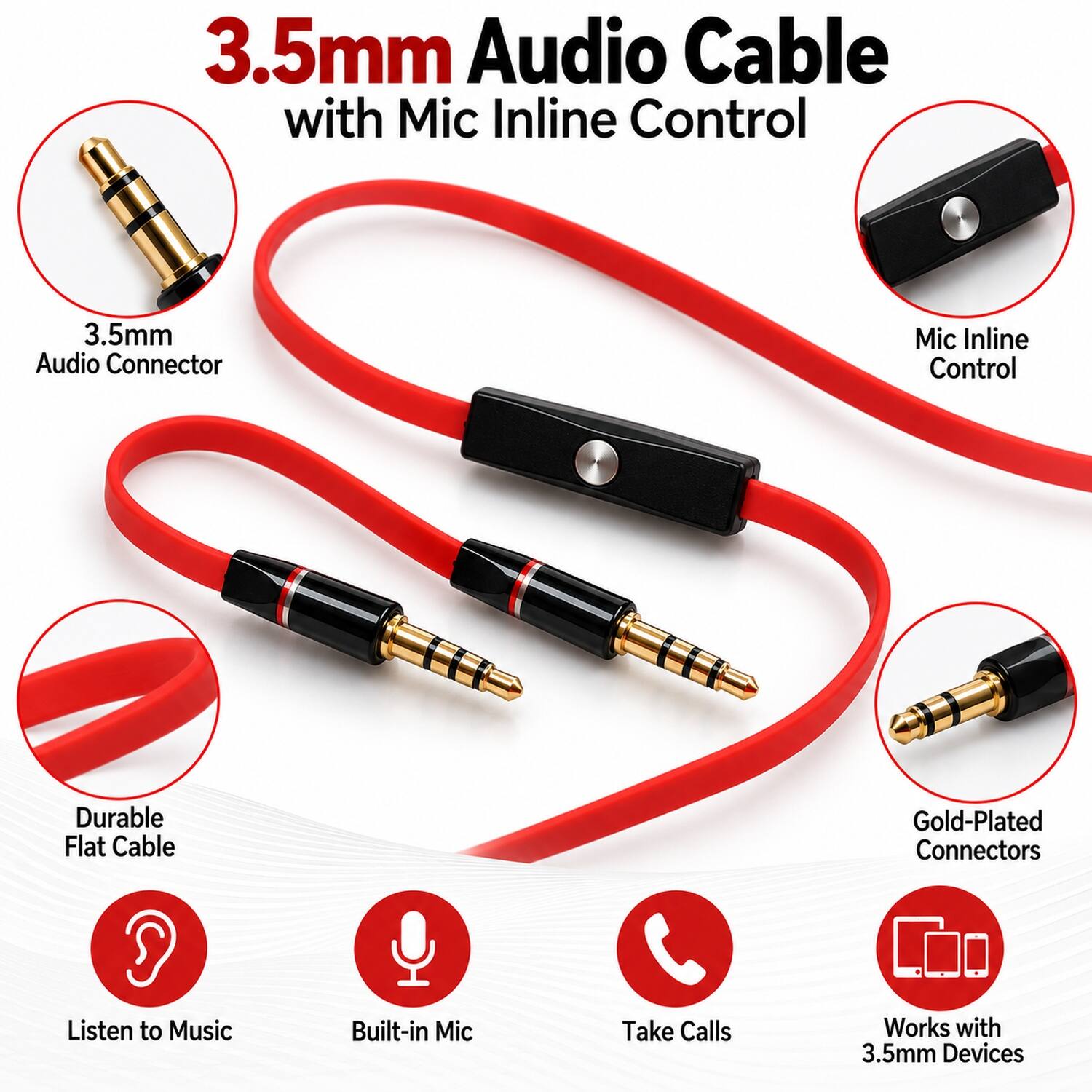 Sanoxy 3.5mm Audio Cable with Mic Inline Control Black - Best Buy