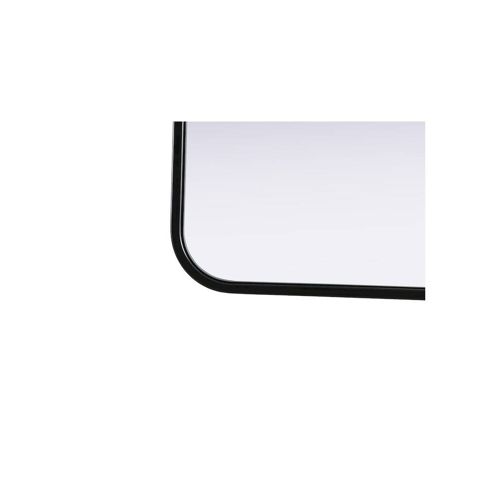 Left. Elegant Decor - Contour Metal Rectangle Mirror 30x36 in Black - Black.