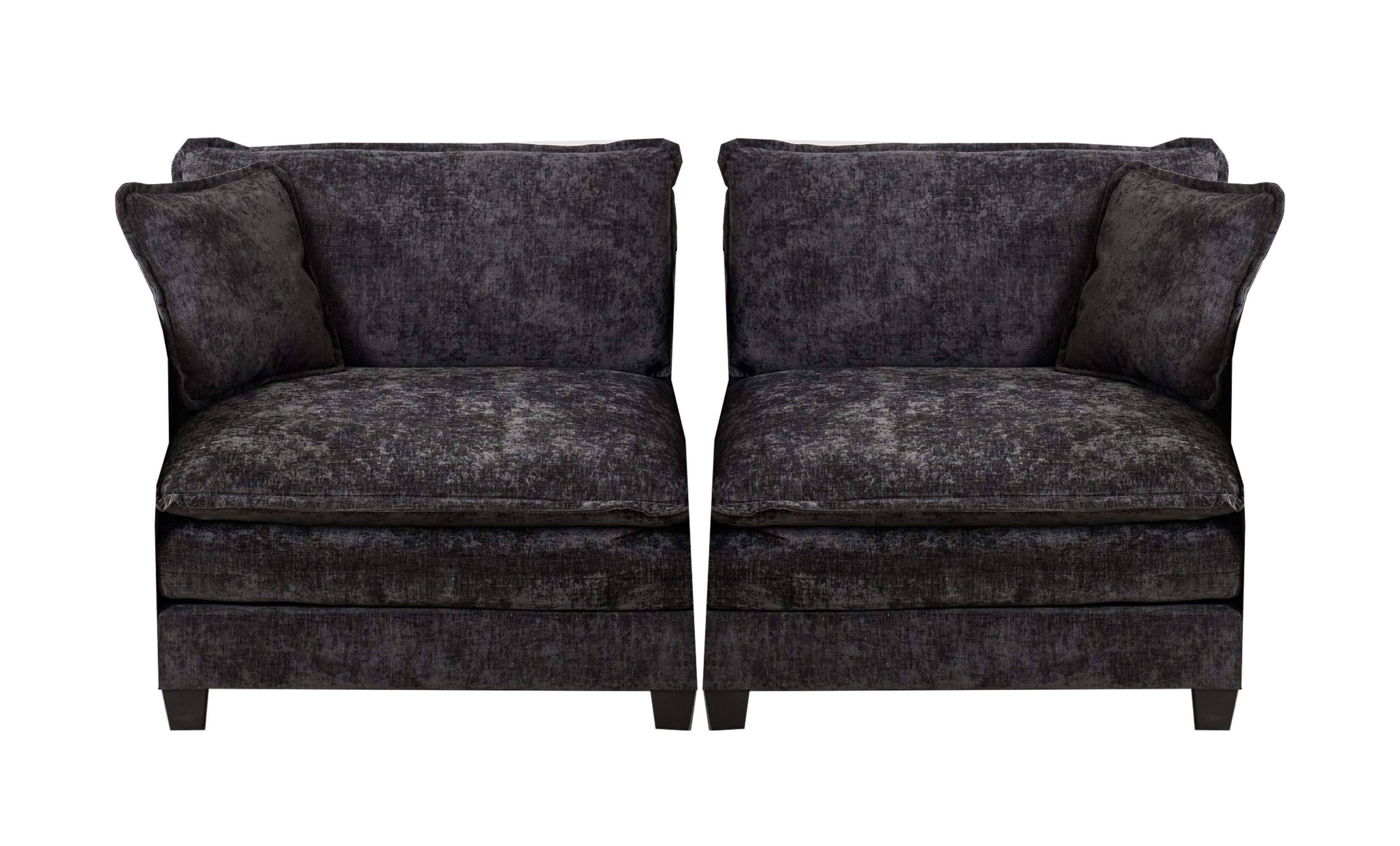 Angle. Roomtec - Cloud Sofa two Seats the cushion on the armrest not included Modern Sectional Couch for Apartment Comfy Double Layer - Black.