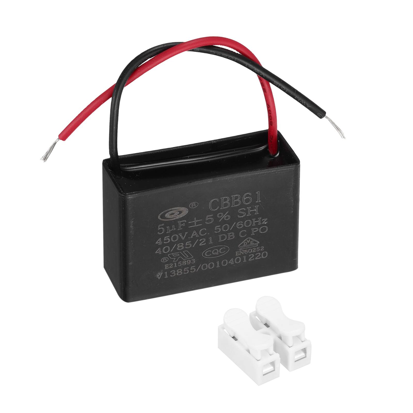 Unique Bargains 5uF CBB61 Ceiling Fan Capacitor, AC 450V 2 Wires with ...