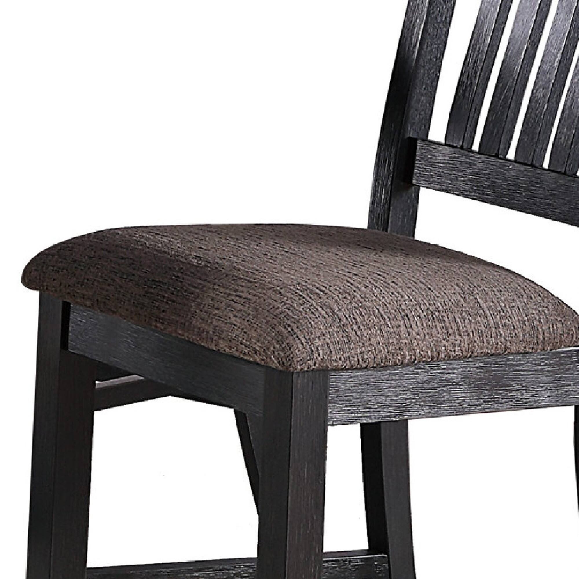 Alt View 2. Manhattan Lane - Chair with High Slatted Back Design, Set of 2 - Brown.