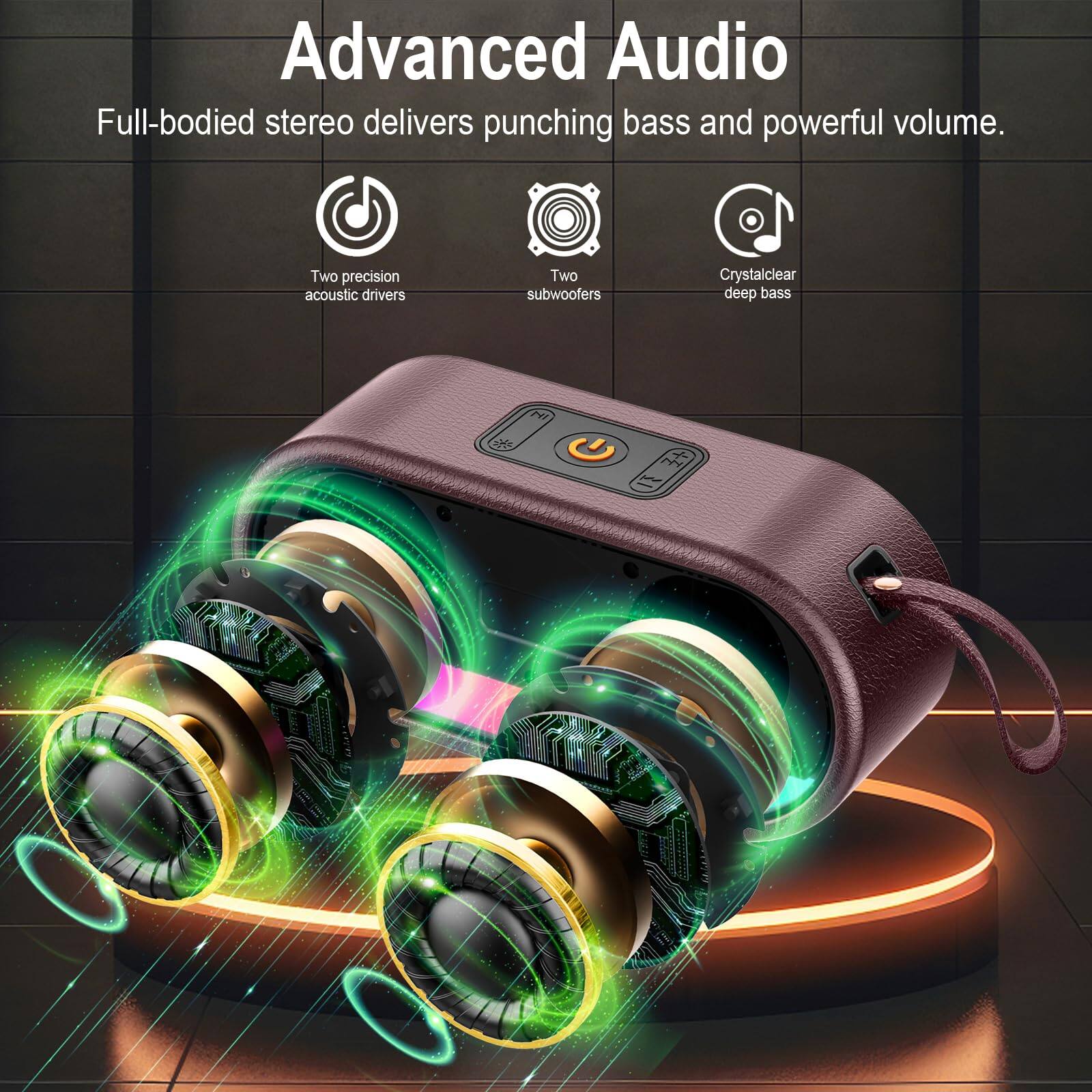 Advanced Audio  
Full-bodied stereo delivers punching bass and powerful volume.  
Two precision acoustic drivers  
Two subwoofers  
Crystalclear deep bass