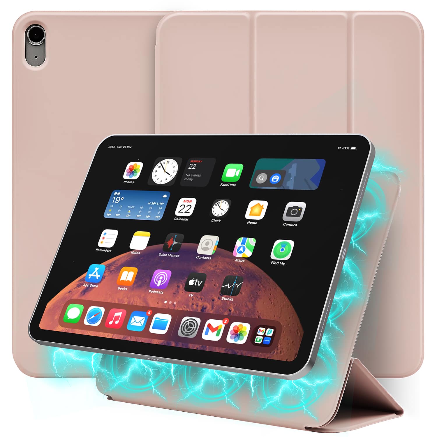 Vena - For Apple iPad A16 Case, iPad 10th Generation Case, iPad 11 Case, Detachable Magnetic iPad Case with Pencil Holder - Pink