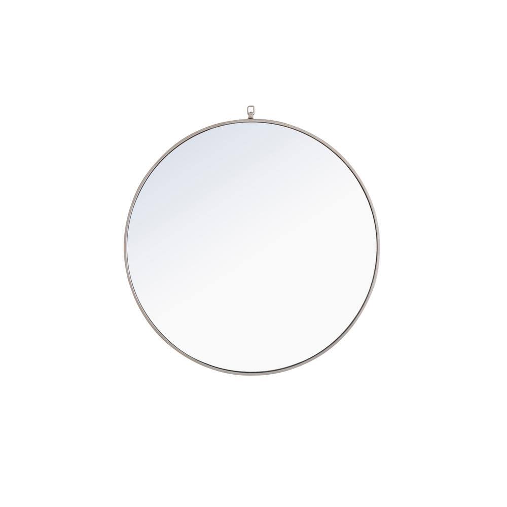 Alt View 8. Elegant Decor - Metal frame Round Mirror with decorative hook 36 inch Silver finish - Silver.