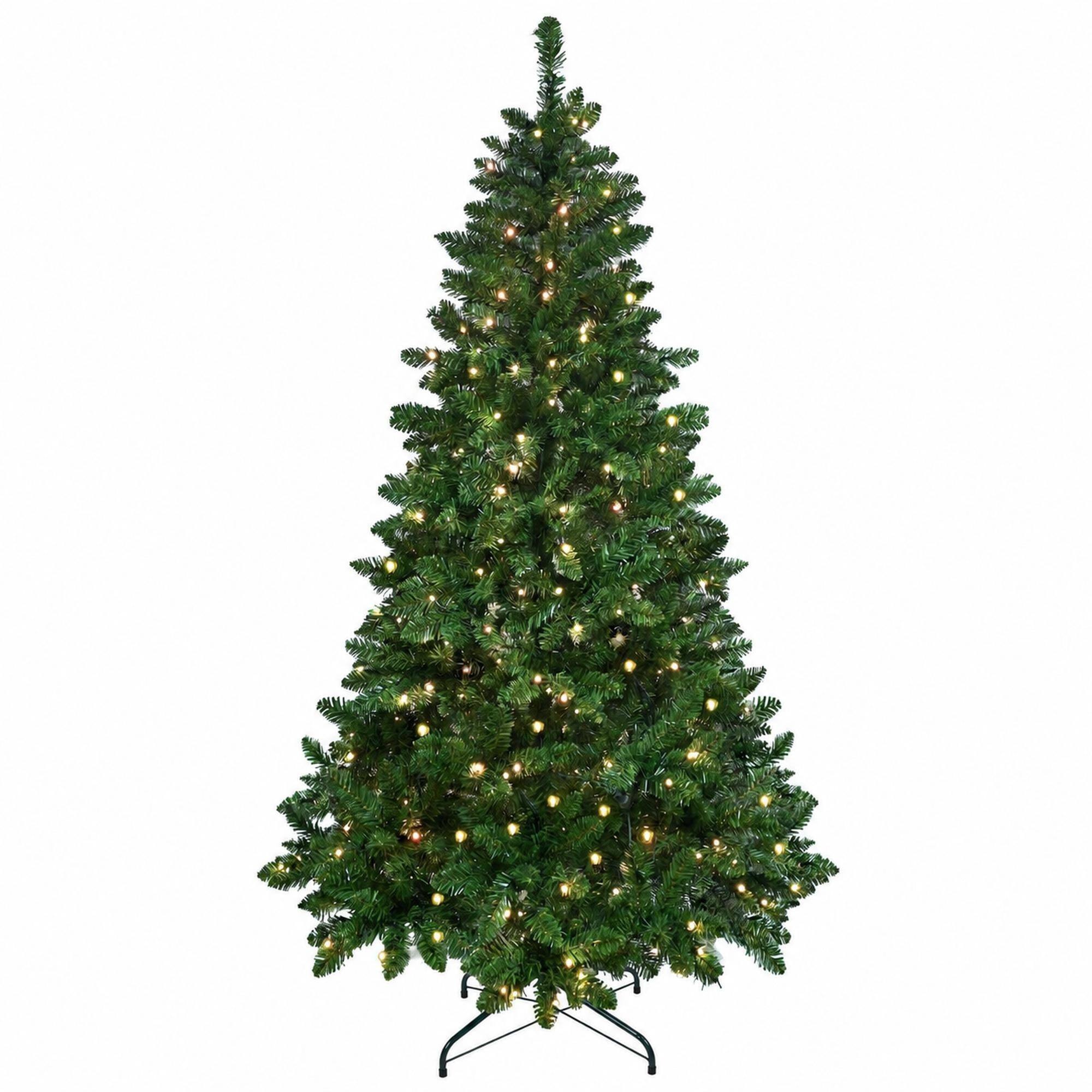 Front. RYHNUYNE - 9FT Smart RGB Christmas Tree, 620 WiFi-Controlled LED Lights 38 Modes Music Sync 1721 PVC Tips Hinged Metal Stand - Green.