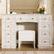 Back. Lirago - Luxurious White Wood Makeup Vanities Dresser Table Desk 53.54"H x 15.75"D x 44.2"W - White.