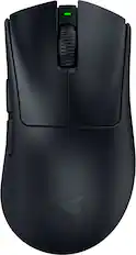 Front. Razer - DeathAdder V4 Pro Lightweight Optical Gaming Mouse with 150 Hour Battery - Black.