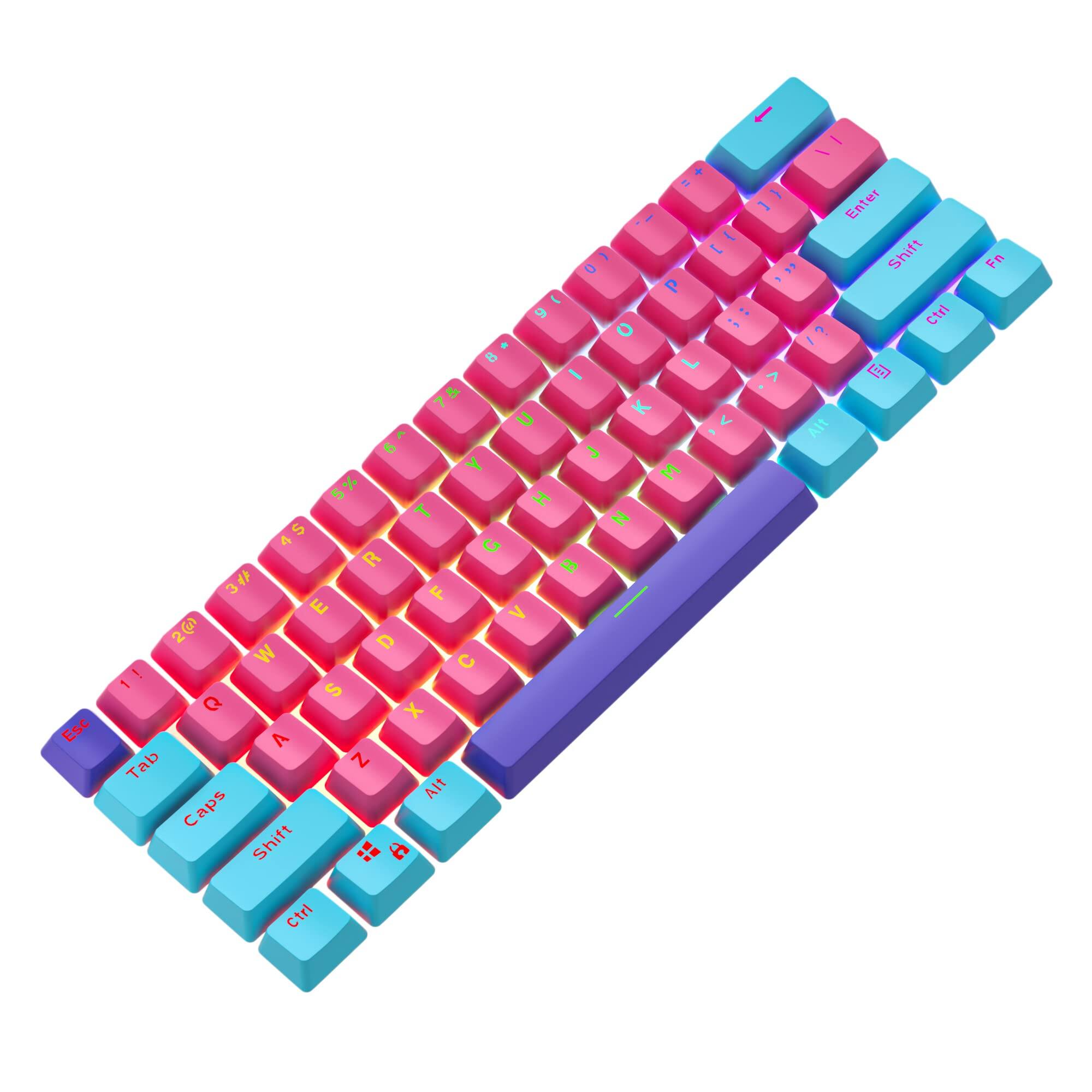 PARKER SLATER - Keycaps 60 Percent 104 Backlit Pbt Key Cap Set For 60% Gaming Mx Switches(ahri) KEYS】: allowing compatibility - Ahri Pink