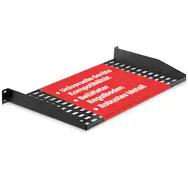 Pyle - 19-Inch 1U Server, Vented Shelves for Good Air Circulation Cantilever Wall Rack, Universal Device, Cabinet Shelf - Black
