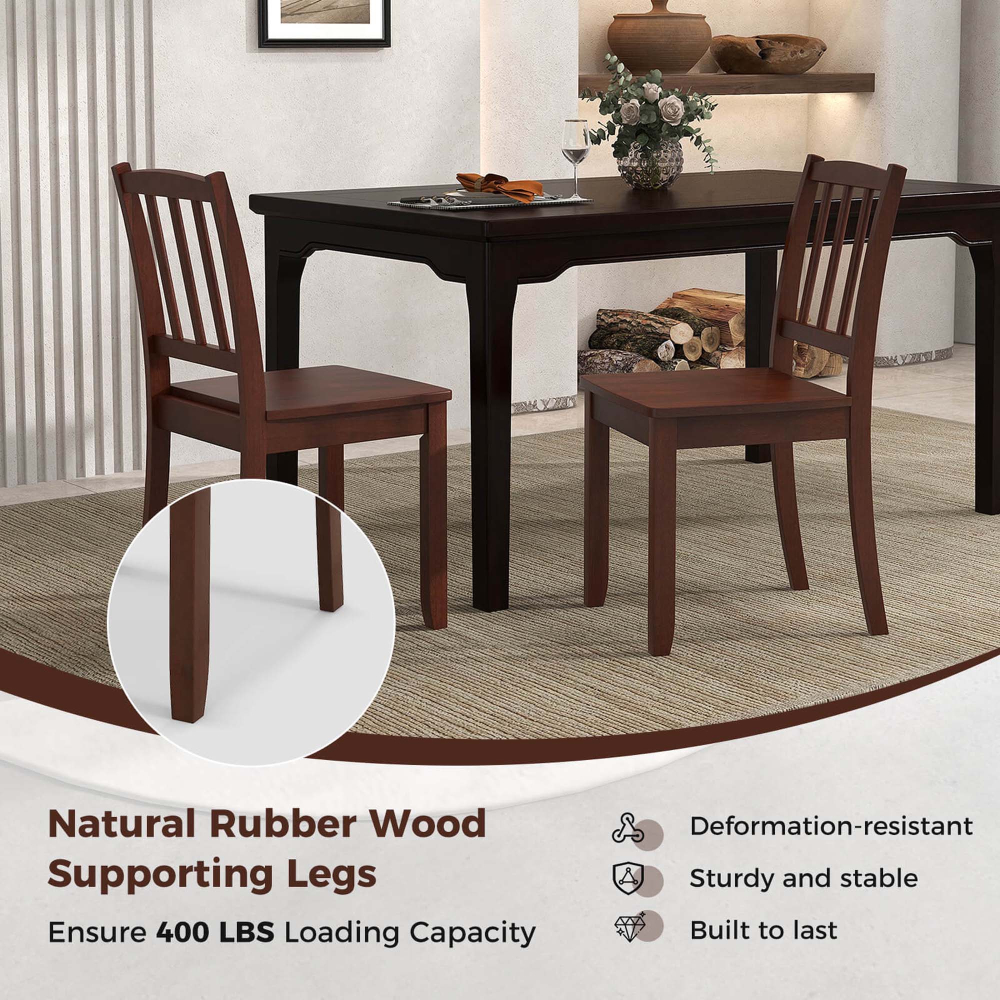 Natural Rubber Wood Supporting Legs Ensure 400 LBS Loading Capacity Deformation-resistant Sturdy and stable Built to last