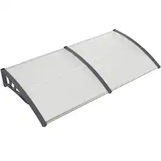 Front. Costway - Costway 80" x 40" Patio Awning Canopy Outdoor Window Door Overhang Rain Snow Protection - Gray.
