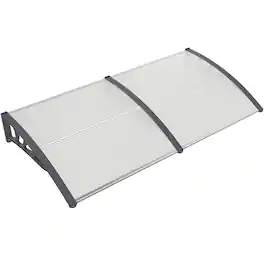 Costway - 80" x 40" Patio Awning Canopy Outdoor Window Door Overhang Rain Snow Protection - Gray