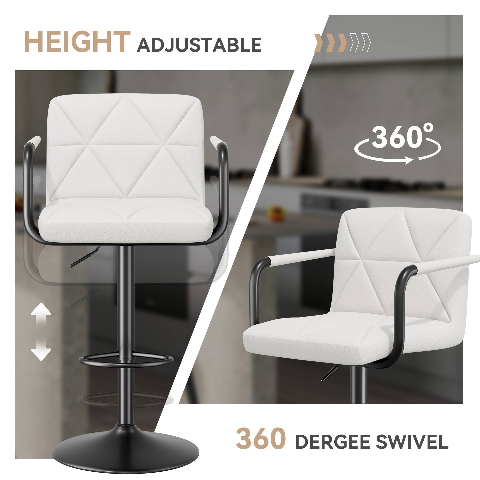 HEIGHT ADJUSTABLE

360°

360 DERGEE SWIVEL