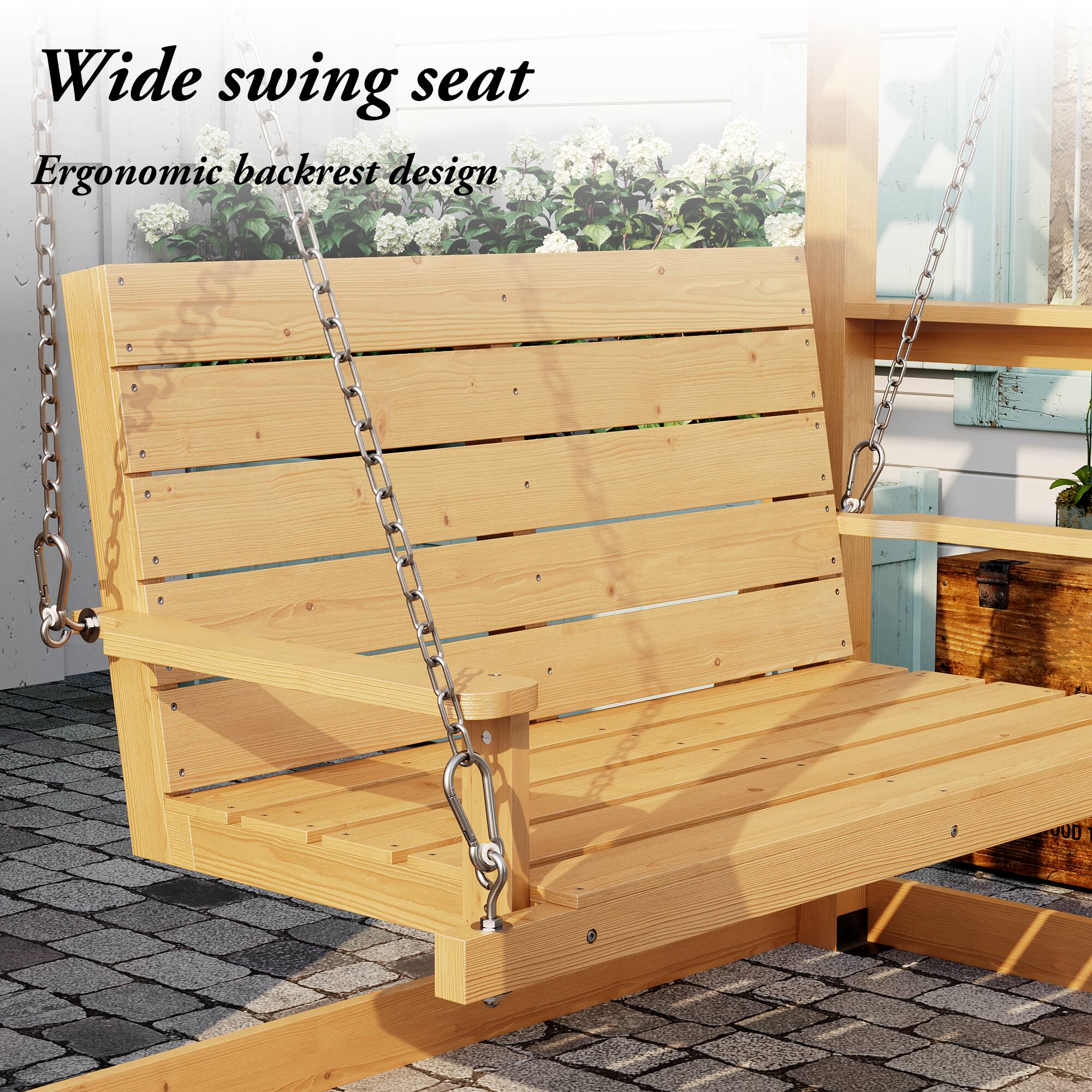 Wide swing seat  
Ergonomic backrest design
