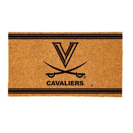 Front. Evergreen Enterprises - Virginia Cavaliers 16" x 28" Coir Logo Doormat - Multicolor.