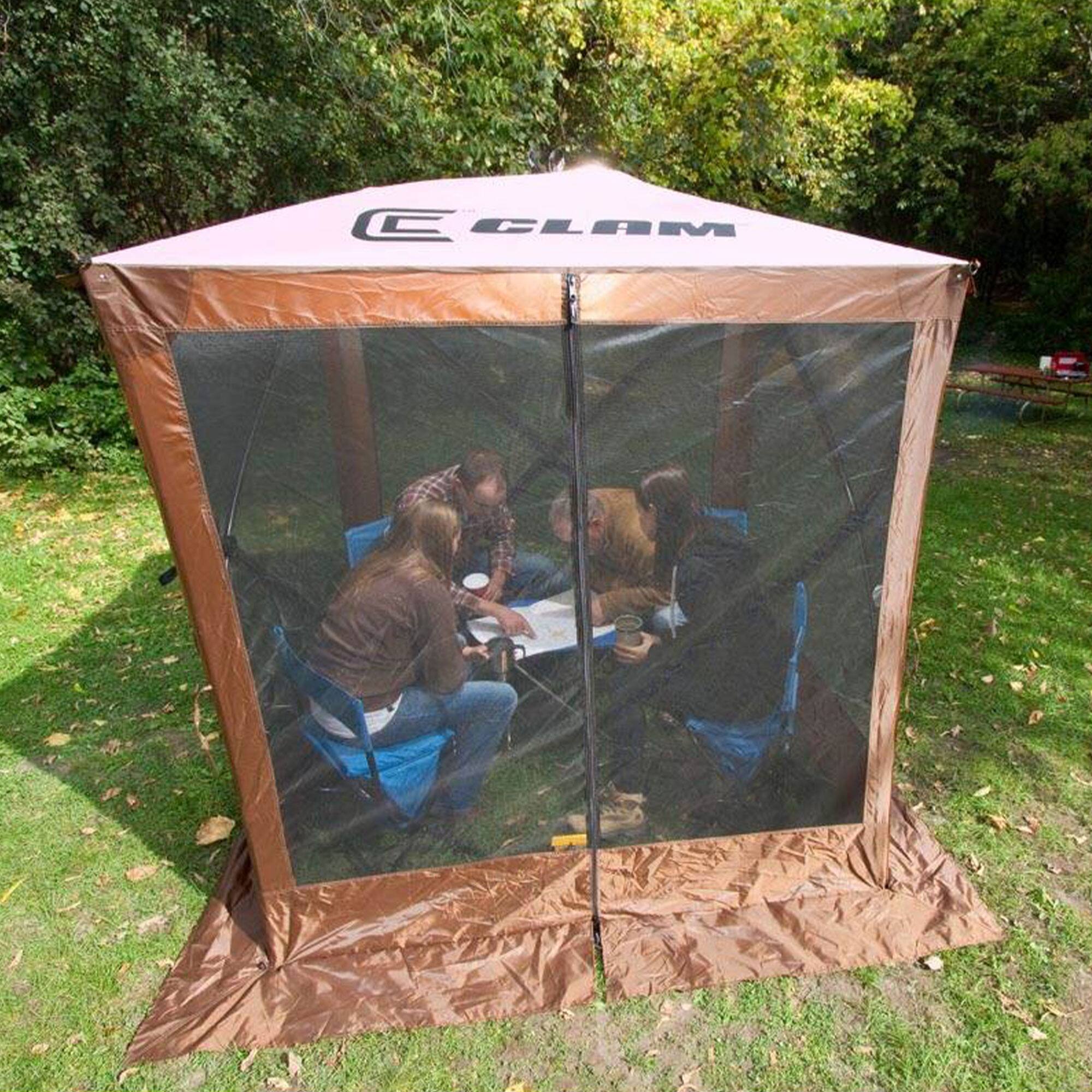 Alt View 4. Clam - CLAM Quick-Set Traveler 6 x 6 Ft Portable Outdoor 4 Sided Canopy Shelter, Brown - Brown.