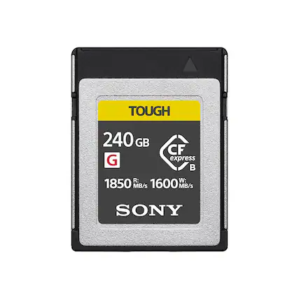 TOUGH
240 GB
CF express B
G
1850 MB/s
1600 MB/s
SONY
