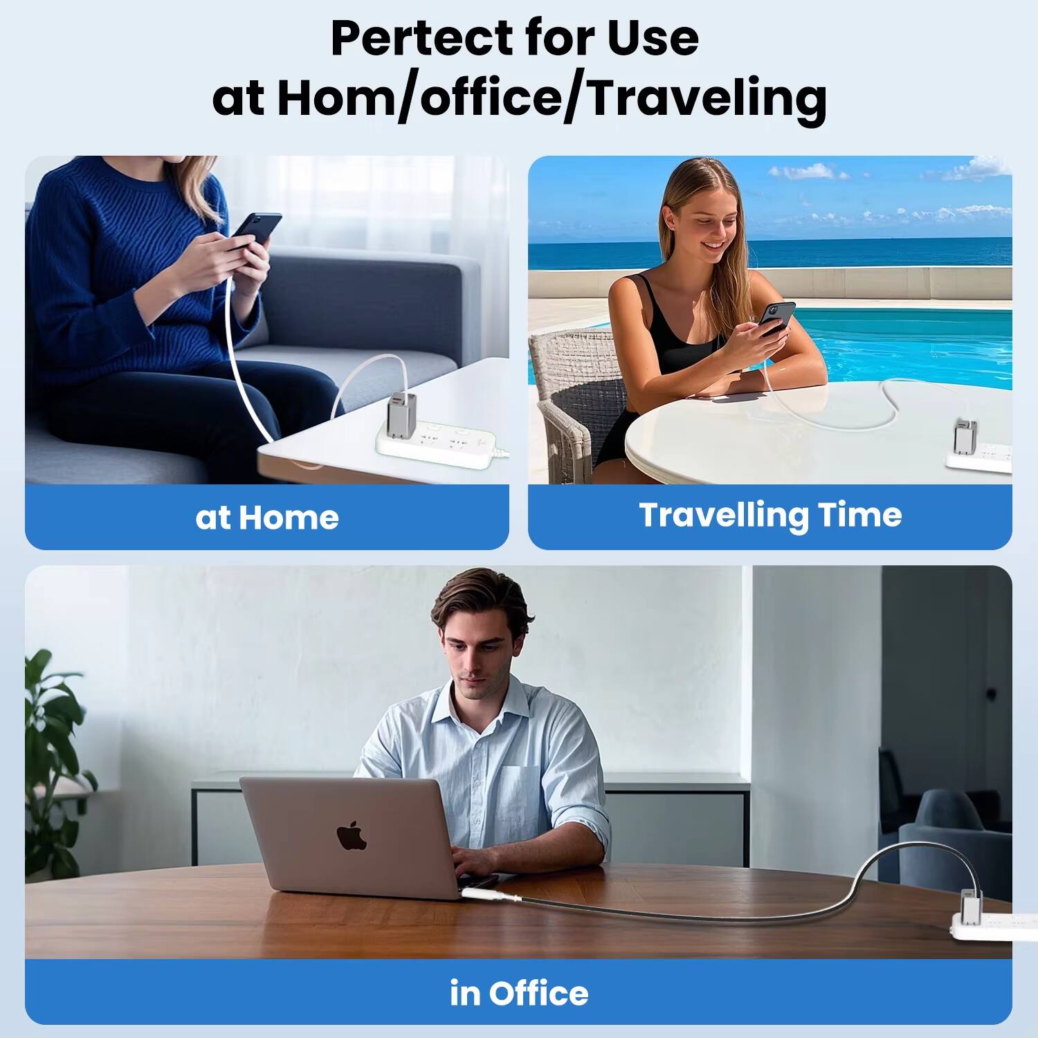 Perfect for Use at Home/Office/Traveling

- at Home
- Travelling Time
- in Office