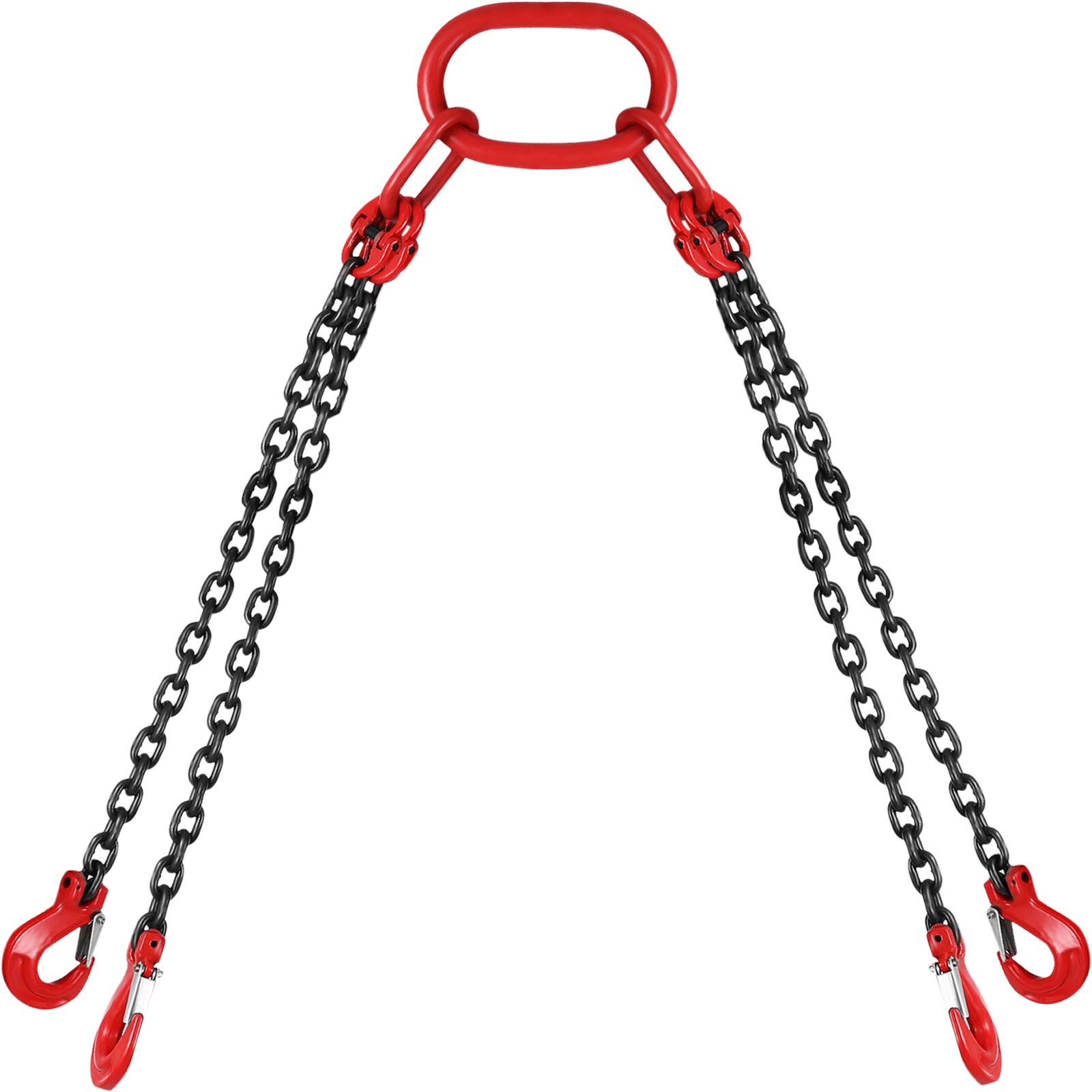 Alt View 5. VEVOR - Chain Sling, 5/16 inch x 5 ft Lifting Chains with Hooks, G80 Engine Chain Hoist Lifts - Black + Red.