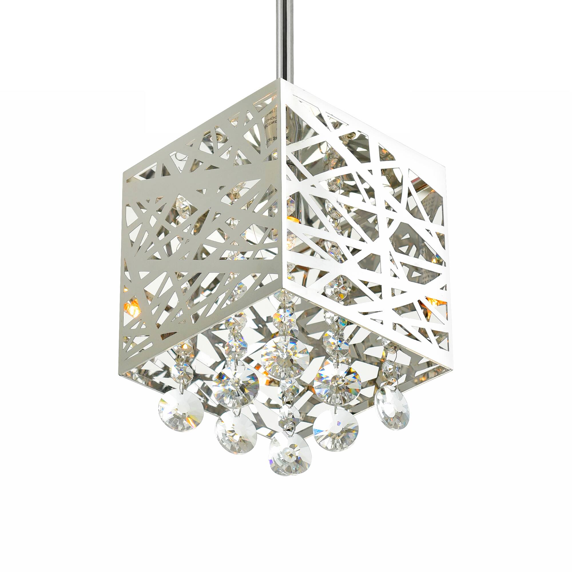 Left. CWI Lighting - Eternity 1 Light Pendant With Chrome Finish - Chrome.