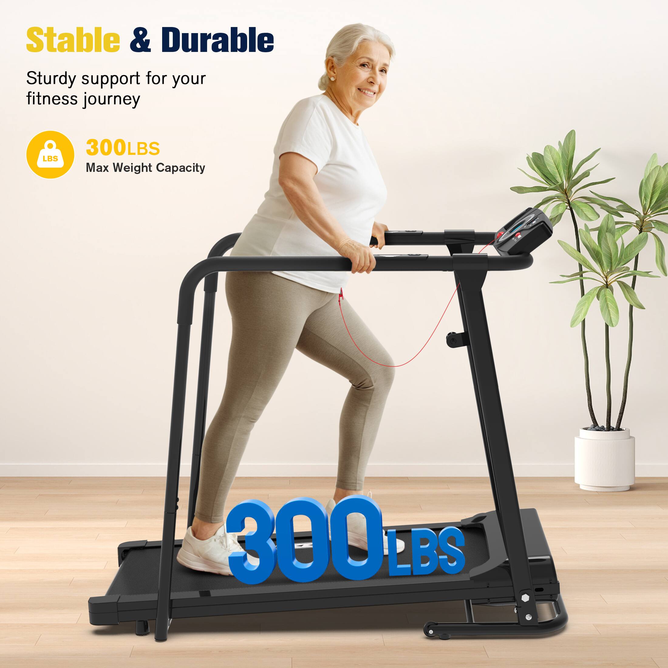 Stable & Durable, Sturdy support for your fitness journey, 300LBS Max Weight Capacity, 300LBS LBS