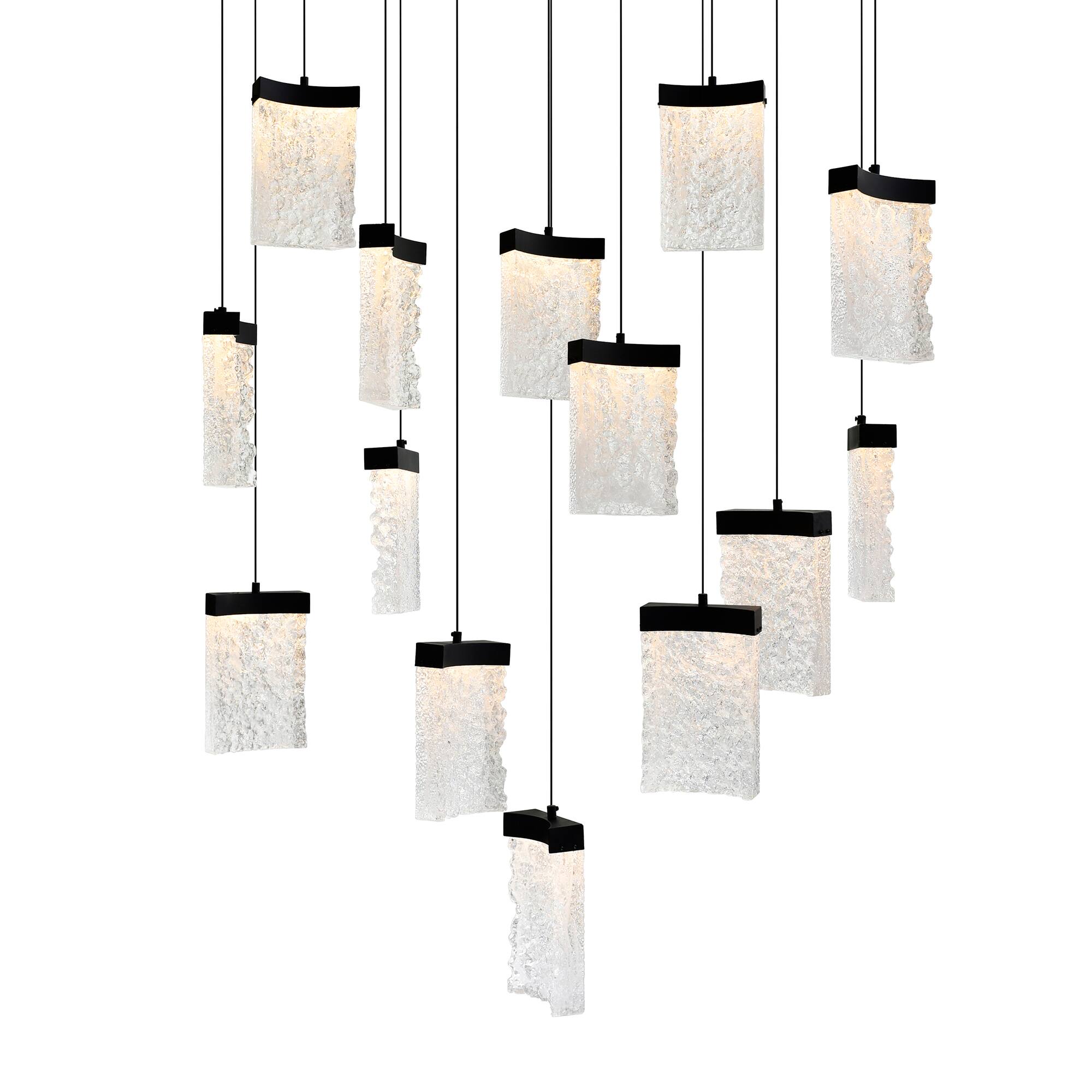 Angle. CWI Lighting - Lava Integrated LED Black Chandelier - Black.