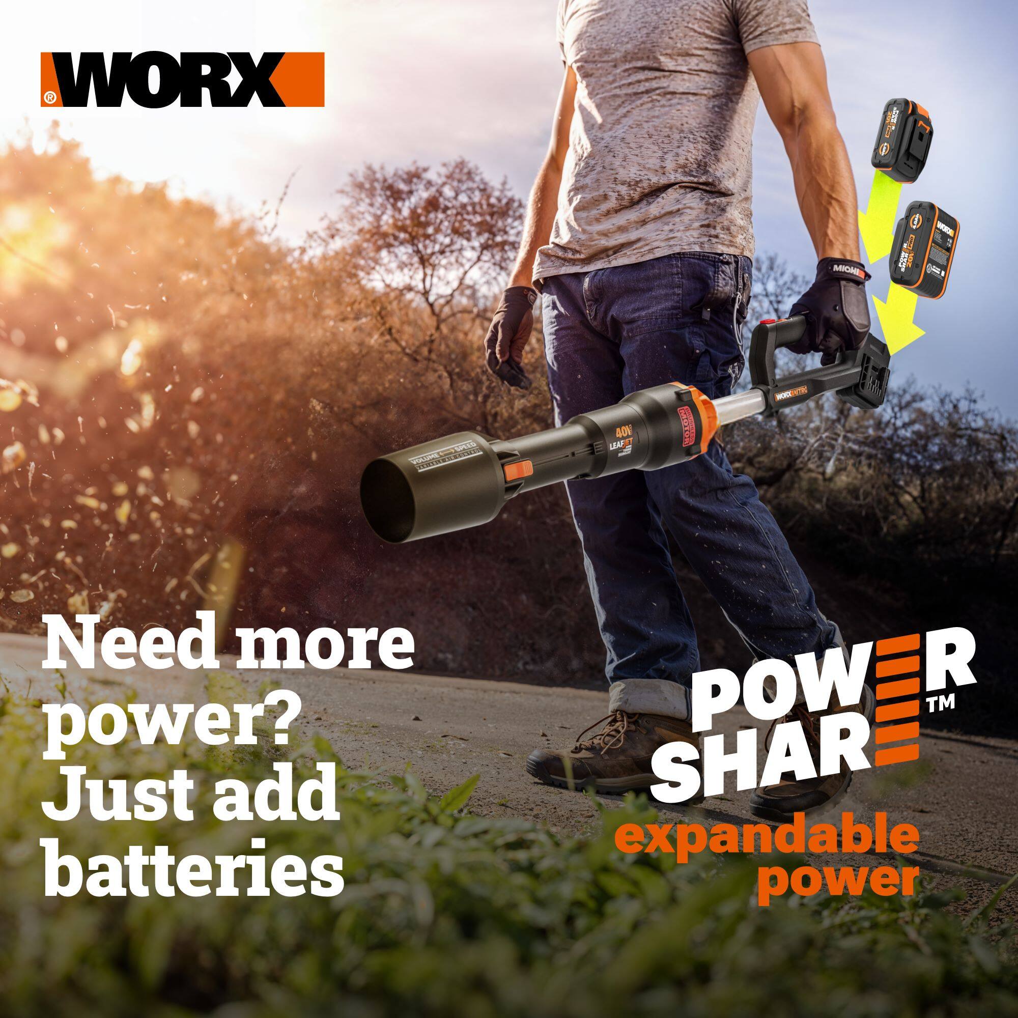 Need more power? Just add batteries. POWERSHAR expandable power.