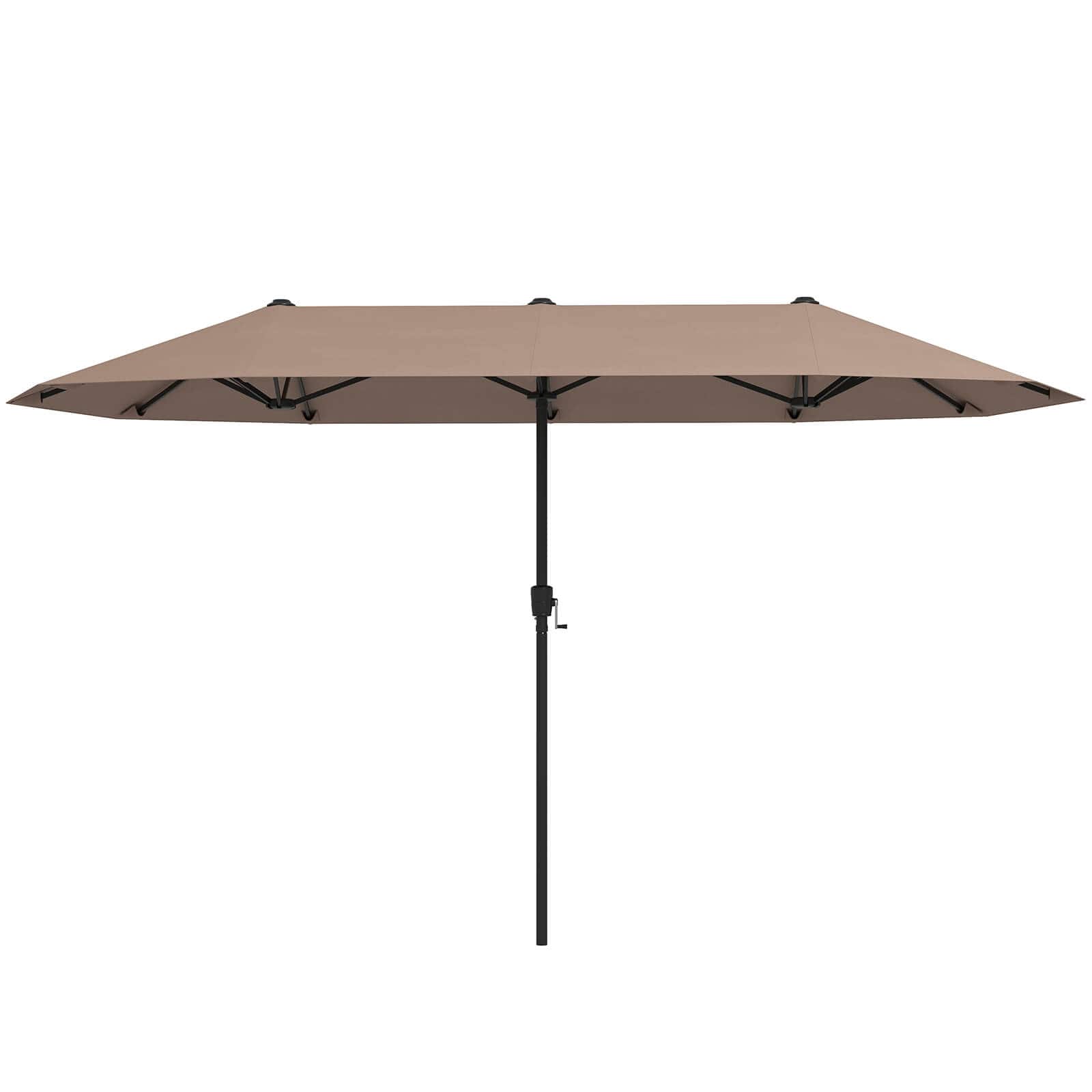 Costway - 13 FT Large Patio Umbrella Outdoor Double-Sided Table Market Umbrella for Garden - Brown