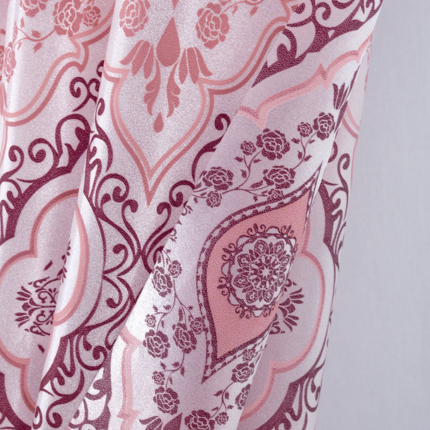 Back. RT Designers Collection - RT Designers Collection 90 GSM Printed Peva Glit Jaxx Shower Curtain  70" x 72" Burgundy - Burgundy.