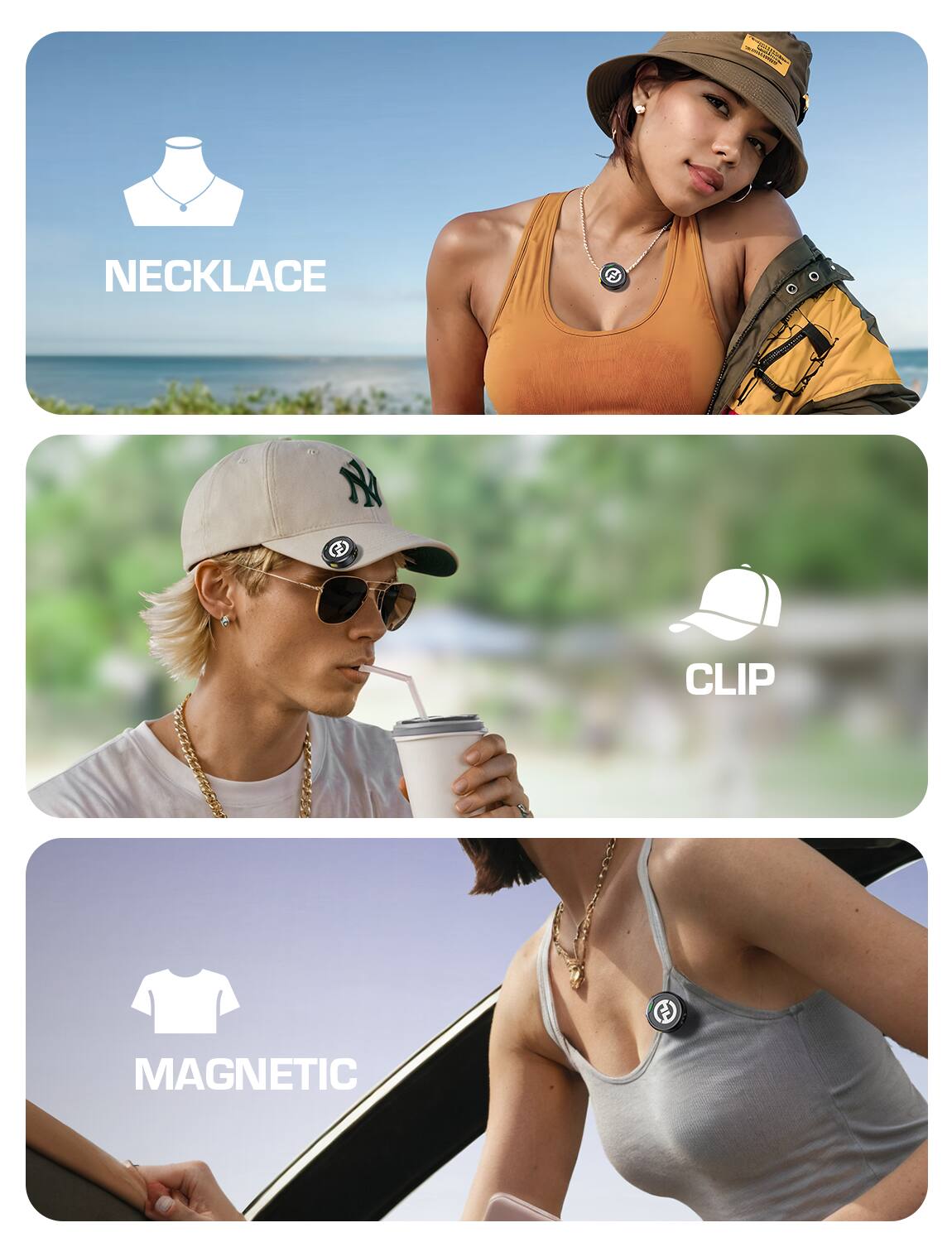 NECKLACE, CLIP, MAGNETIC