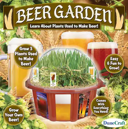 BEER GARDEN
Learn About Plants Used to Make Beer!
Grow 3 Plants Used to Make Beer!
Easy & Fun to Grow!
Grow Your Own Beer!
Comes With Everything You Need!
DuneCraft