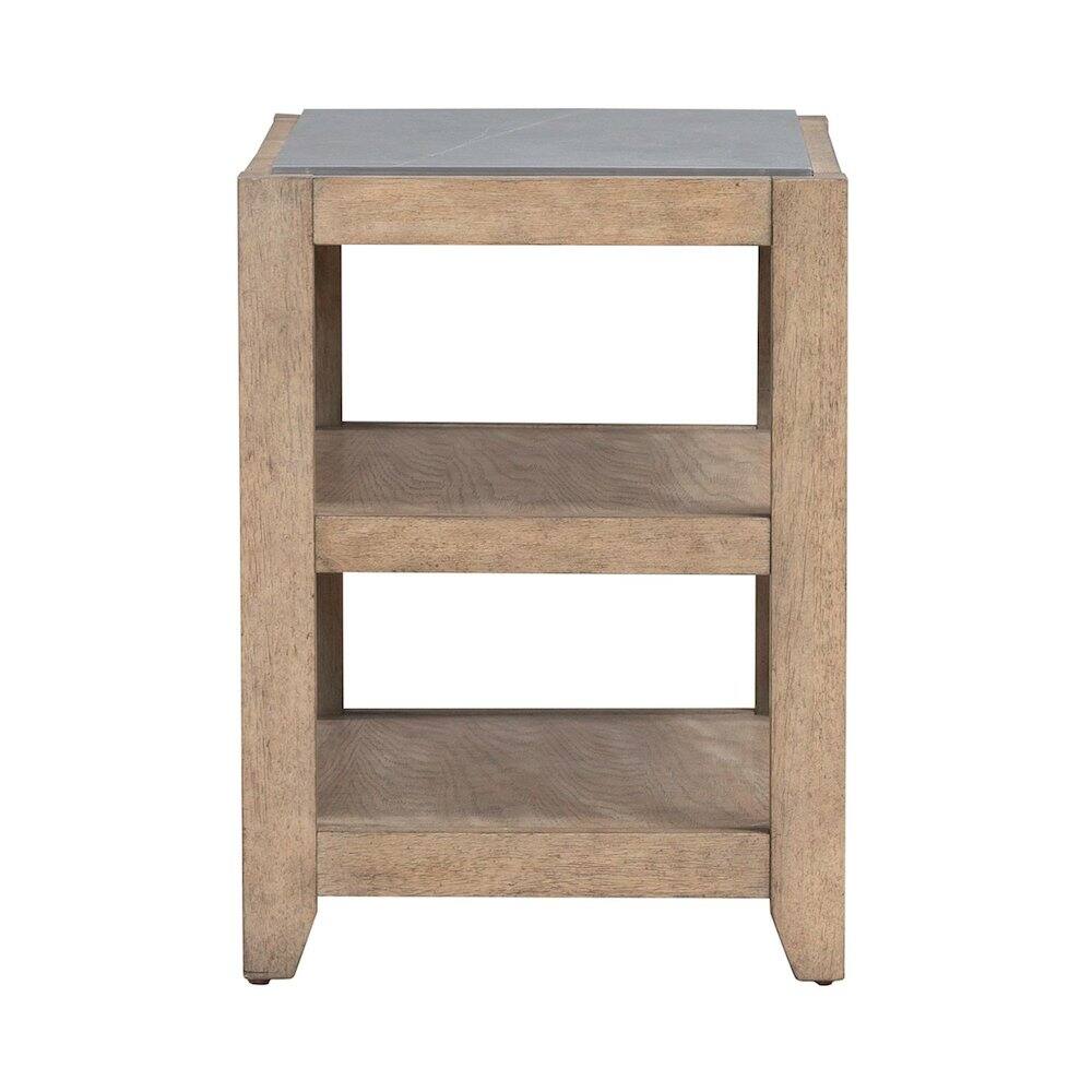 Back. Liberty Furniture Industries - Millstone Chairside Table with Unique Tile Top for Living Room - Nutmeg Oak Wood - Nutmeg.