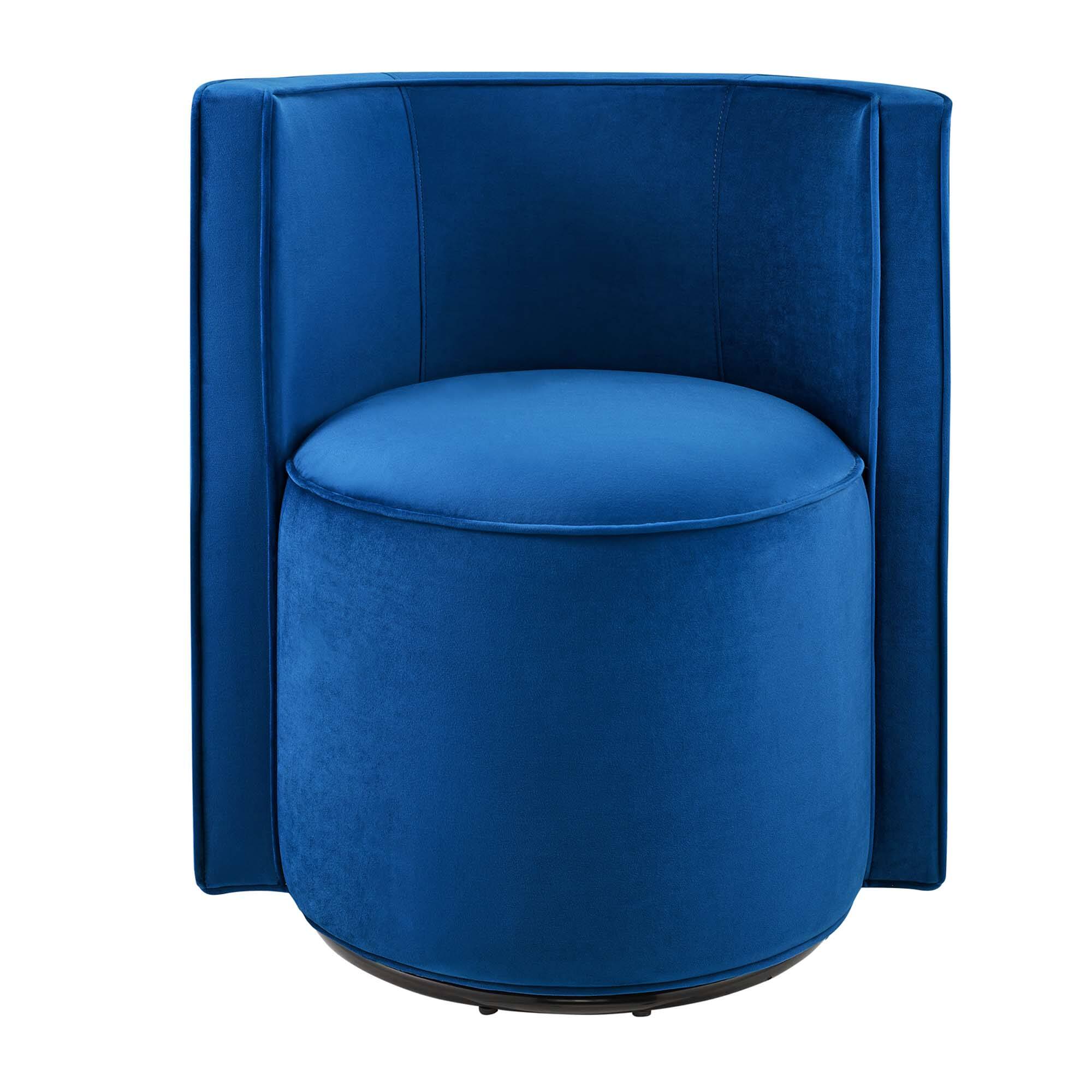 Alt View 4. Modway - Della Performance Velvet Fabric Swivel Chair by Modway - Navy.