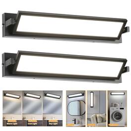 Sofucor - 2PCS Modern 3CCT LED Bathroom Vanity Light Fixture Bar Matte Over Mirror Bath Wall Lighting Fixture Sconce Indoor - Black