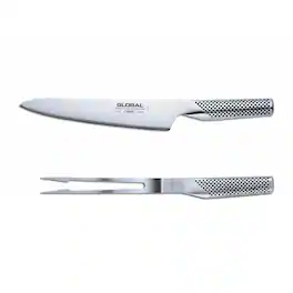 Global - 2 Piece Carving Set - Silver