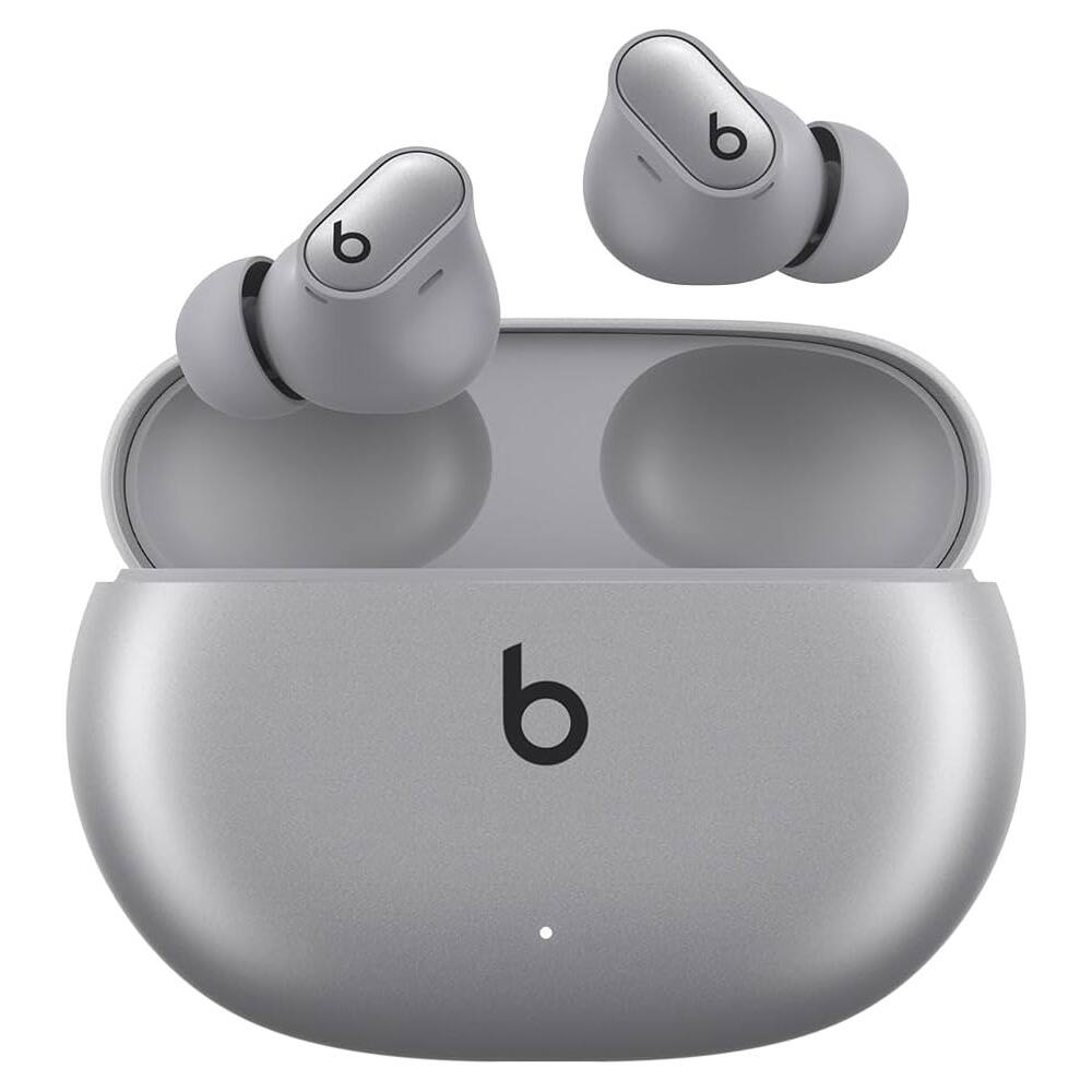 Angle. Beats - Beats - Studio Buds + True Wireless Noise Cancelling Earbuds + Power Adapter - Silver.