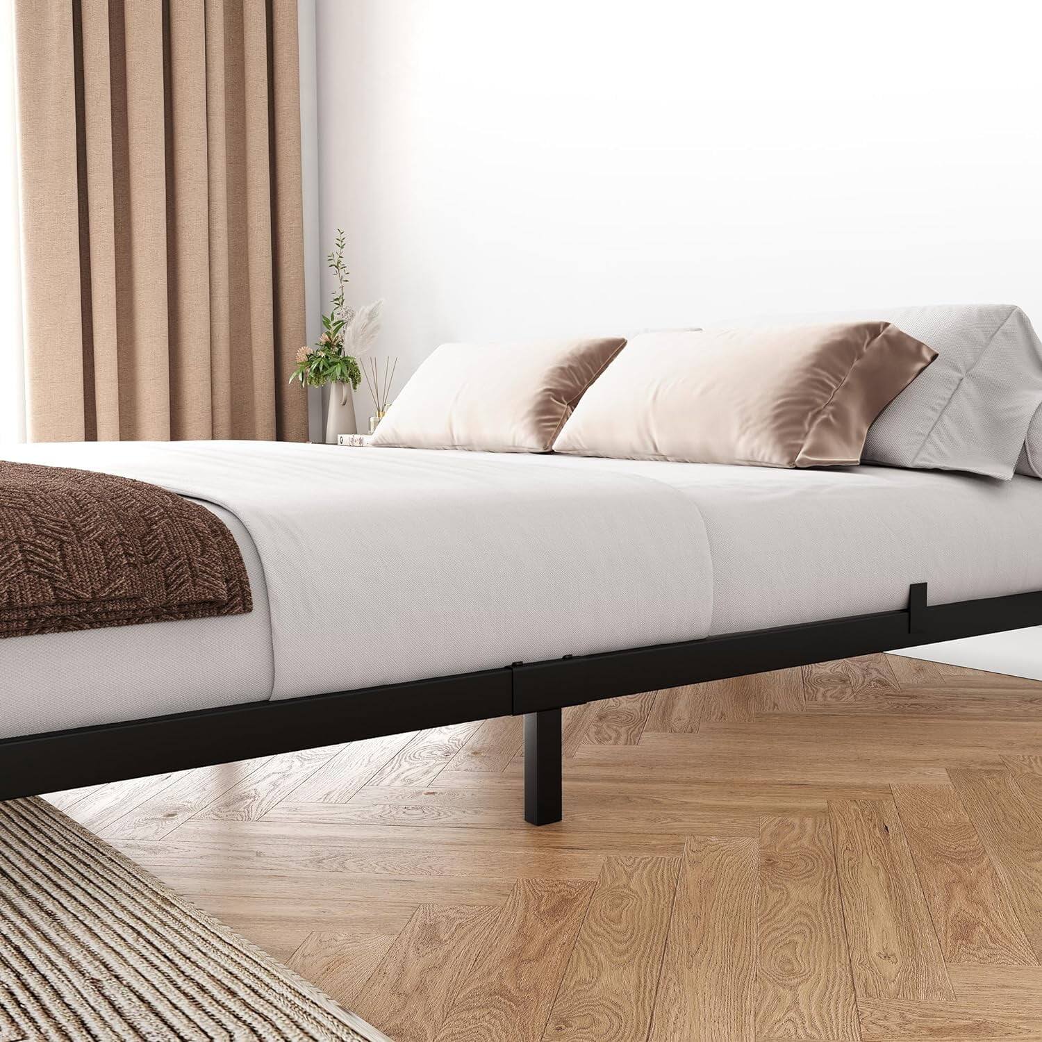 Alt View 1. Homhougo - 8 Inch Full Metal Platform Bed Frame, Low Profile, Black – Sturdy Low-Profile Design - 8 Inch.