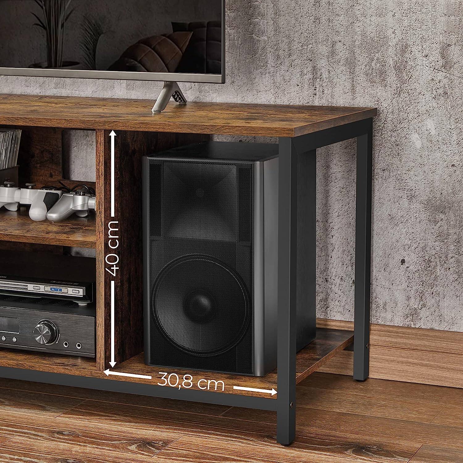 Alt View 1. Songmics Home - TV Stand for TVs up to 60 Inches with Open Shelves – Rustic Brown - Brown.