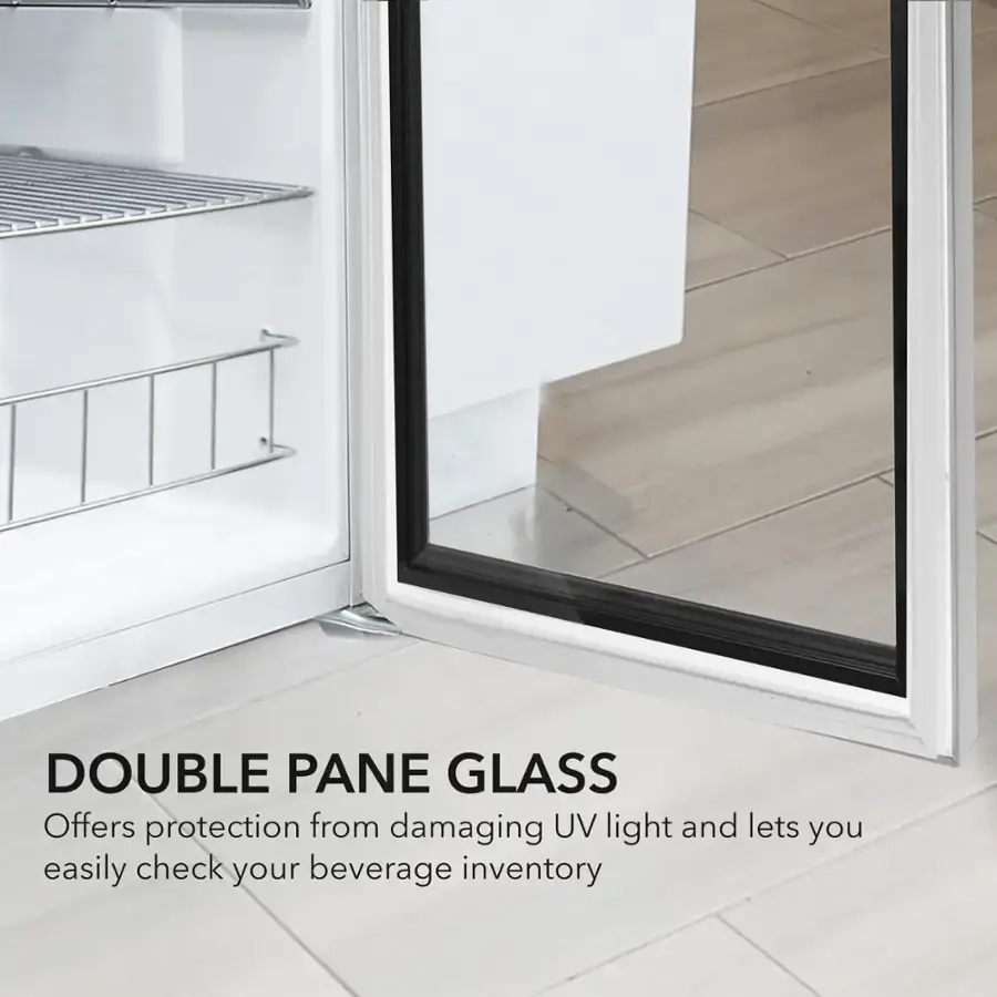 Alt View 14. Whynter - 90-Can Beverage Refrigerator - White Cabinet/Stainless Steel Trim.