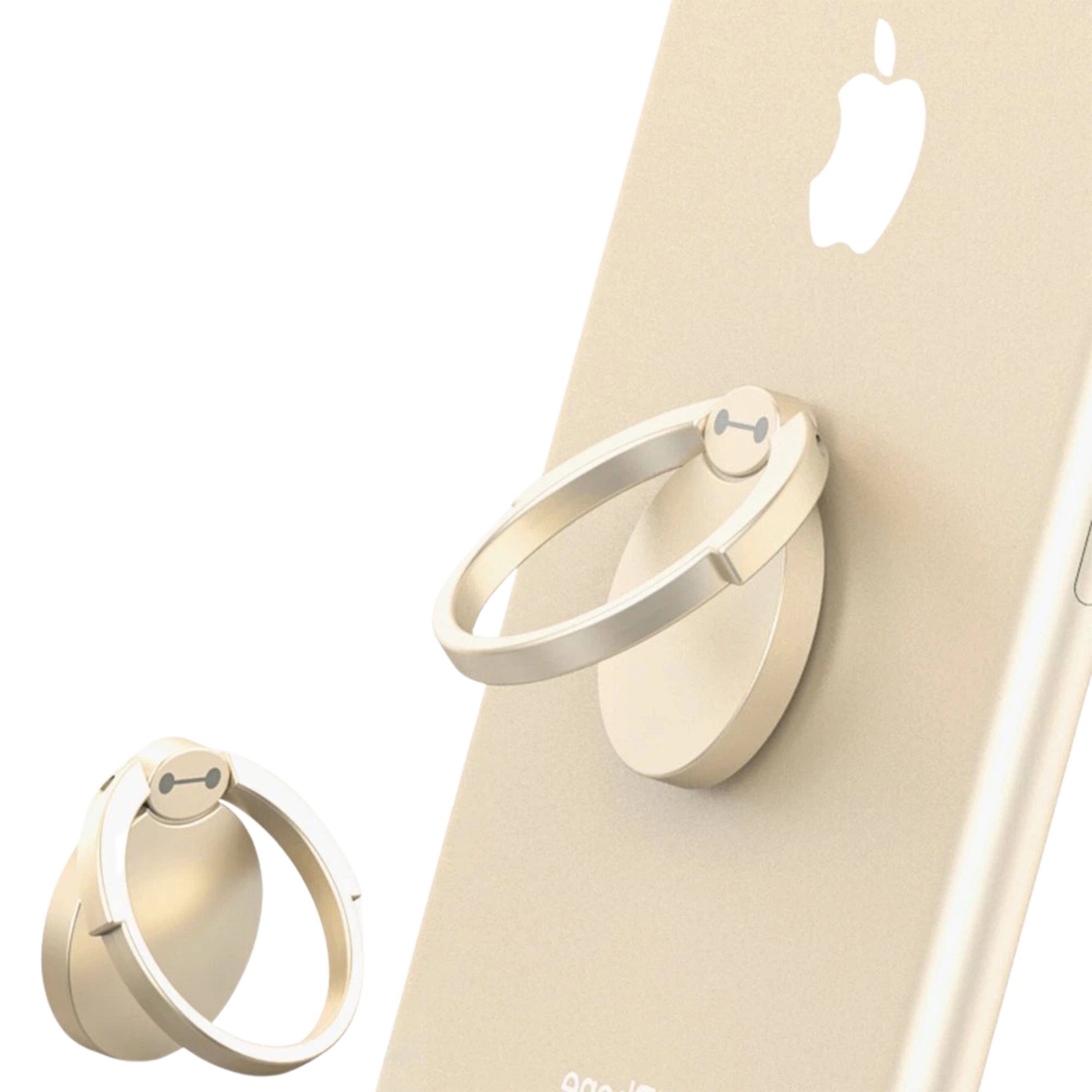 Angle. Kitcheniva - 360° Metal Finger Grip Ring Stand Holder Pack of 2 - Gold and Black.