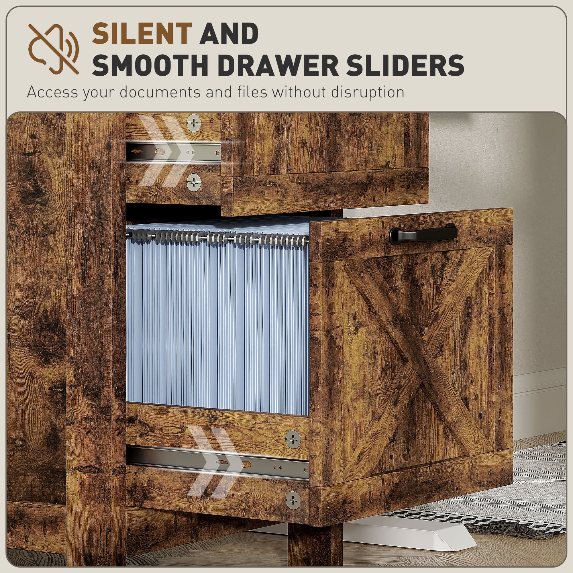 SILENT AND SMOOTH DRAWER SLIDERS
Access your documents and files without disruption