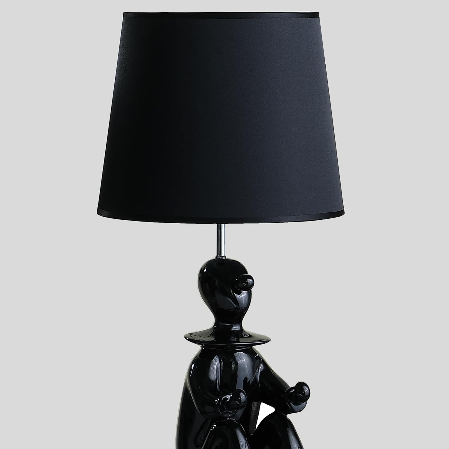 Alt View 1. MOOSOO - 22" Black Modern Clown Phone Holder Resin Table Lamp - Black.