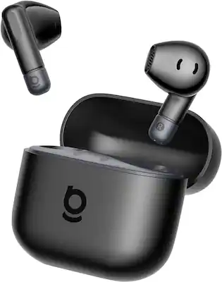 Front. Baseus - Baseus Bass BS2 Lite True Wireless In-Ear Earbuds,10 mm Driver,40-Hour Battery,2-Mic ENC,IP55,Bluetooth 6.0 - Black - Black.