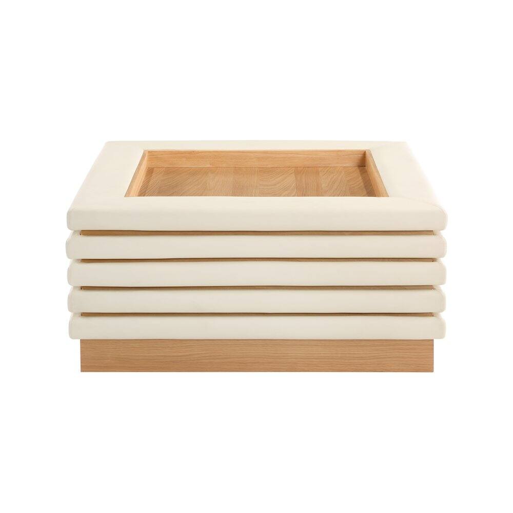 Alt View 2. Meridian Furniture - Rory Cream Vegan Leather Coffee Table - Beige.